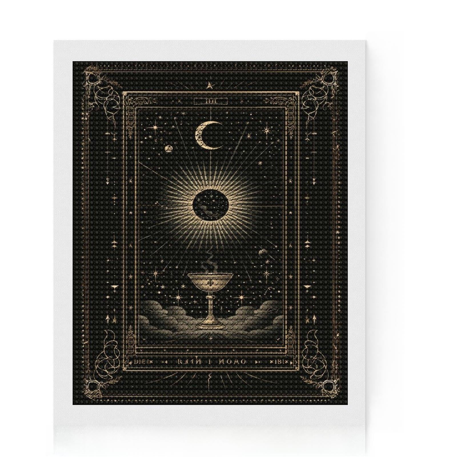Junmoney Chalice Eclipse Diamond Painting Set 16"x20", for Creative Relaxation, Boho Decor, Nice Detail and Sparkle, Thoughtful Handmade Gift