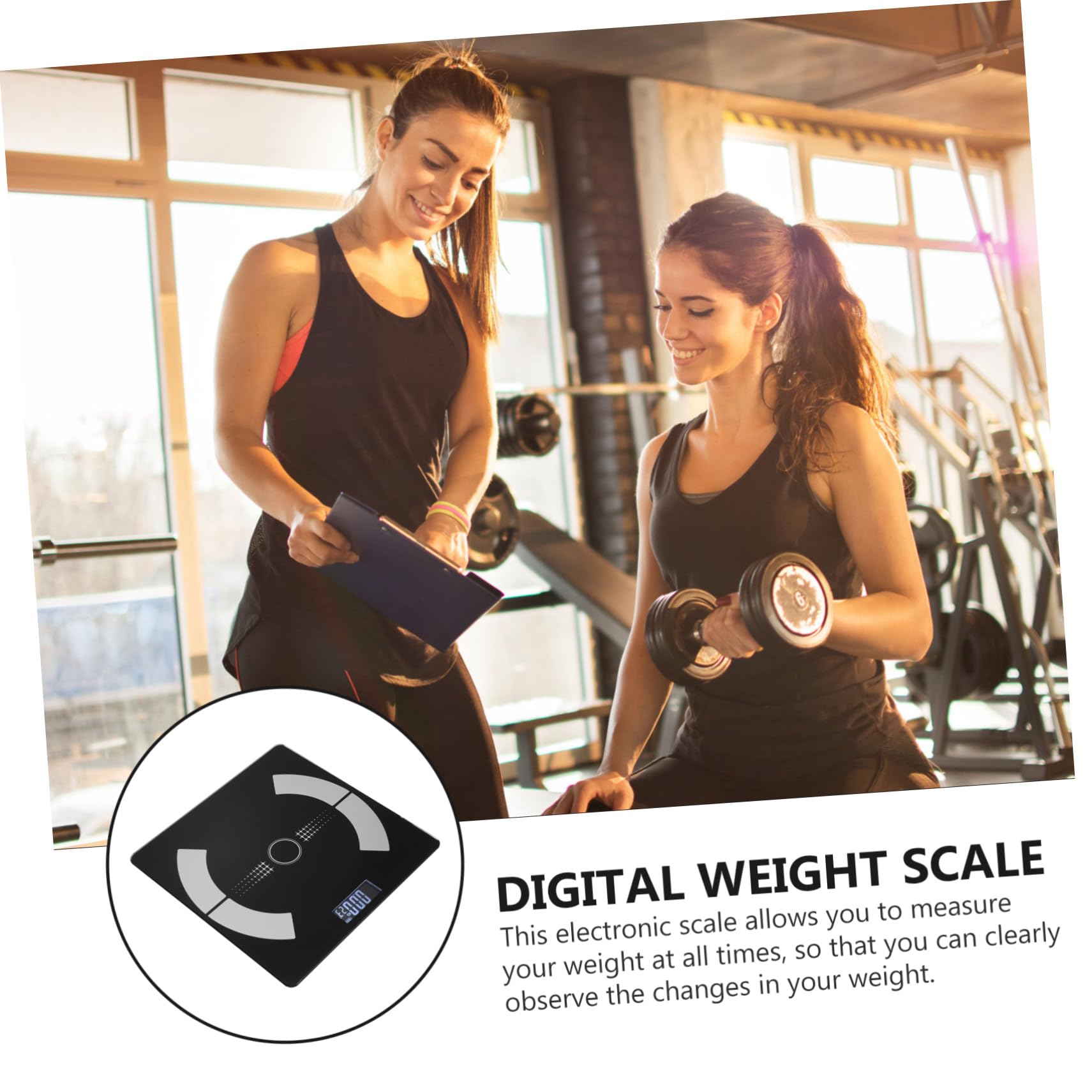 Báscula de Composición Corporal Digital para Hogar, Vidrio Negro | Alta Precisión, Pantalla Digital Fácil de Leer, para Entusiastas de Fitness y Salud