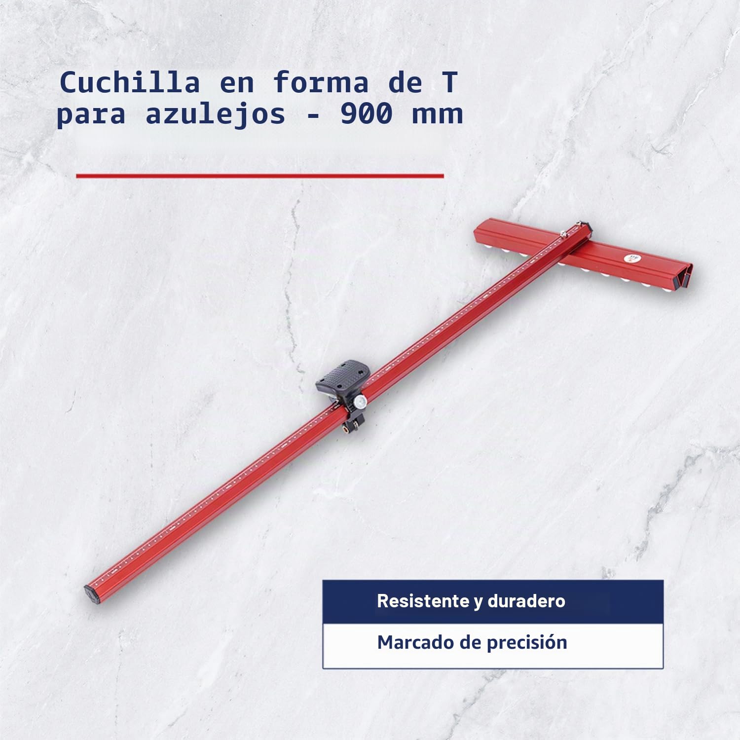 TOPWAY Cortador de Azulejos Manual Herramienta de Corte de Azulejos de Cerámica de Vidrio en Forma de T de Aluminio de 90 CM con Rueda de Hoja de Aleación de 22 mm, para Corte de Precisión