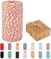 Vista 15 de Cuerda de hilo, 328 pies de cuerdas navideñas color beige y dorado; cuerda para panaderos, cuerda para manualidades, cuerda para tejer, cuerda