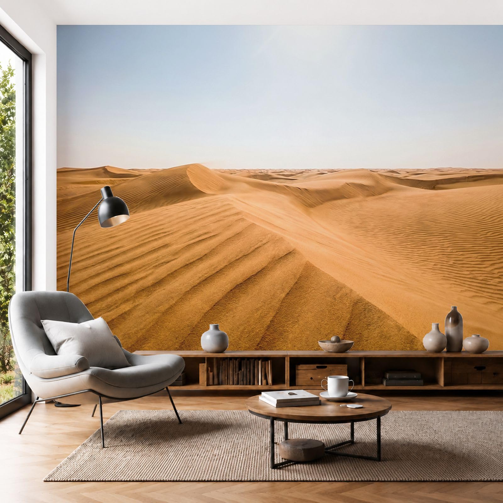 Papier peint panoramique désert pour une décoration murale de salon