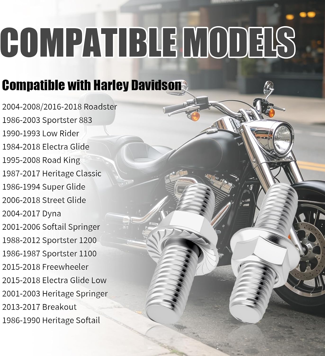 4PCS Exhaust Studs & 4PCS Nuts OEM 16715-83 Compatible with Harley