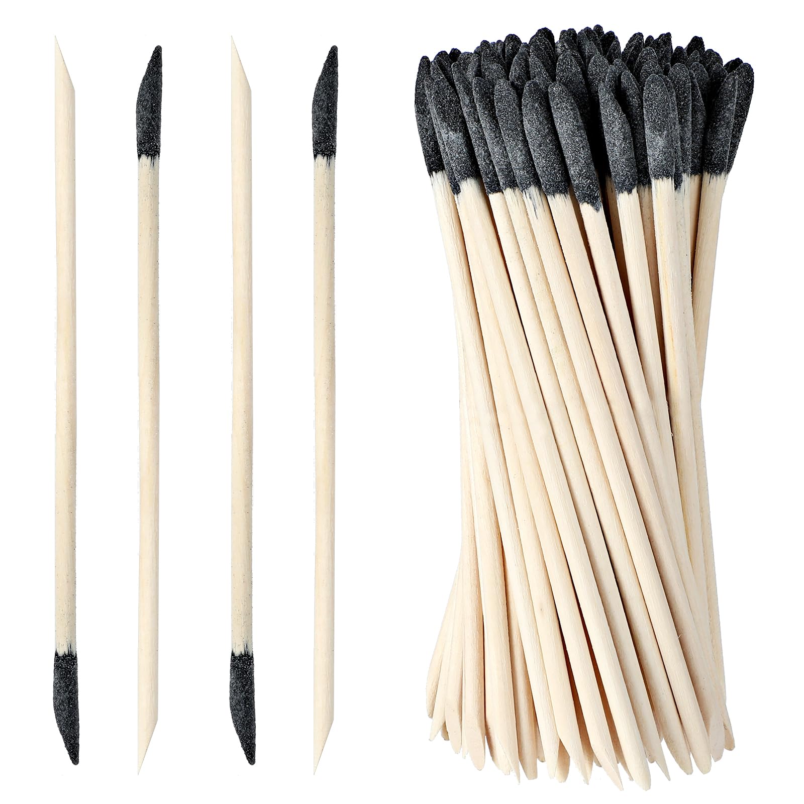 50 Pack Sanding Sticks, Matchsticks Sanding Twigs Fine Detailing Sanding Sticks for Tight Spaces Wood Plastic Models Wood Hobby 280 Grit, 5.4 x 0.2 Inch