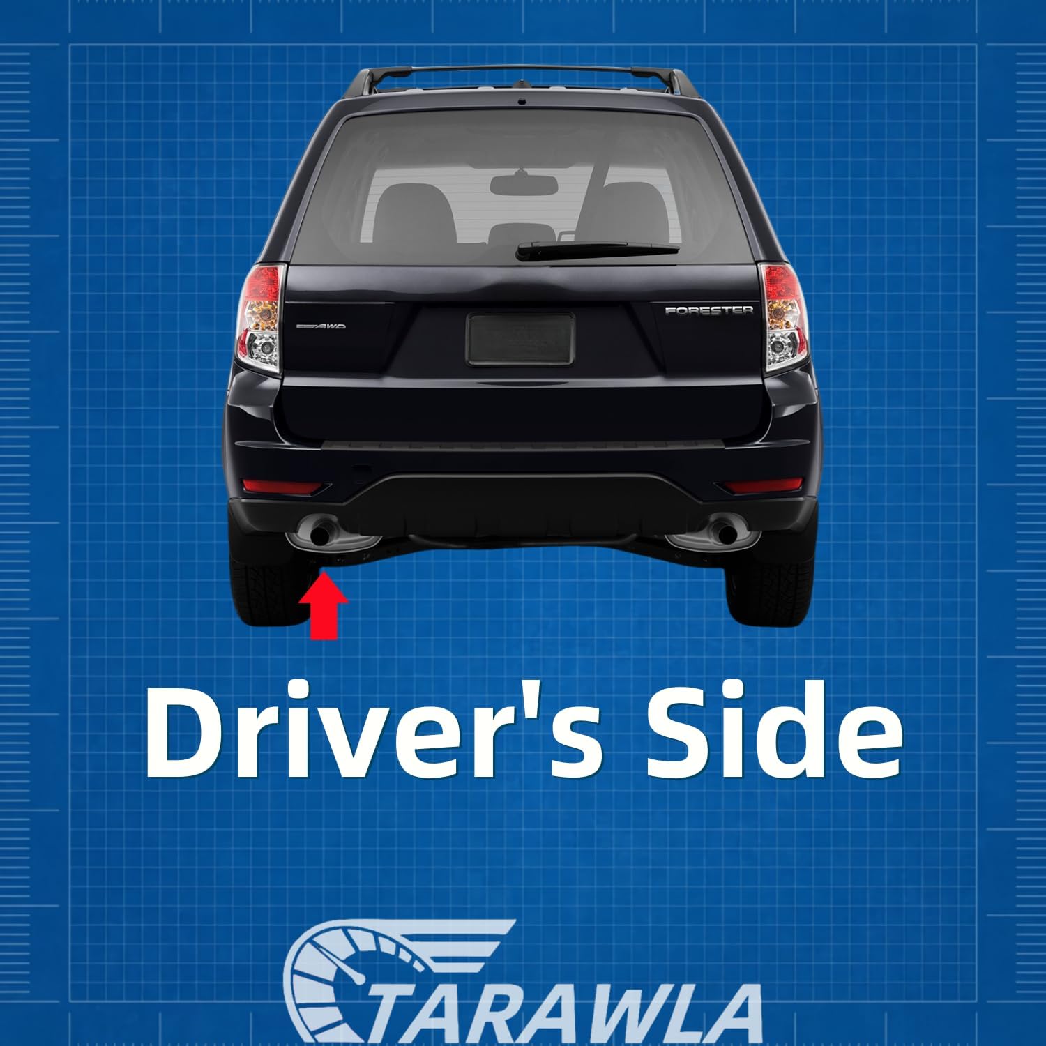 Stainless Steel Rear Muffler Tail pipe fits: 2009-2013 Forester 2.5L,2008-2011 Impreza 2.5L (LEFT,Driver's Side)