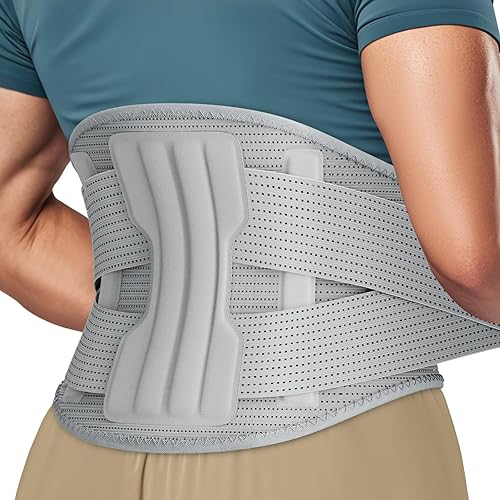 Miniatura 1 de NEENCA Soporte de compresión para dolor de espalda baja, hernia de disco, tensión lumbar, soporte lumbar transpirable para trabajo, levantamiento,
