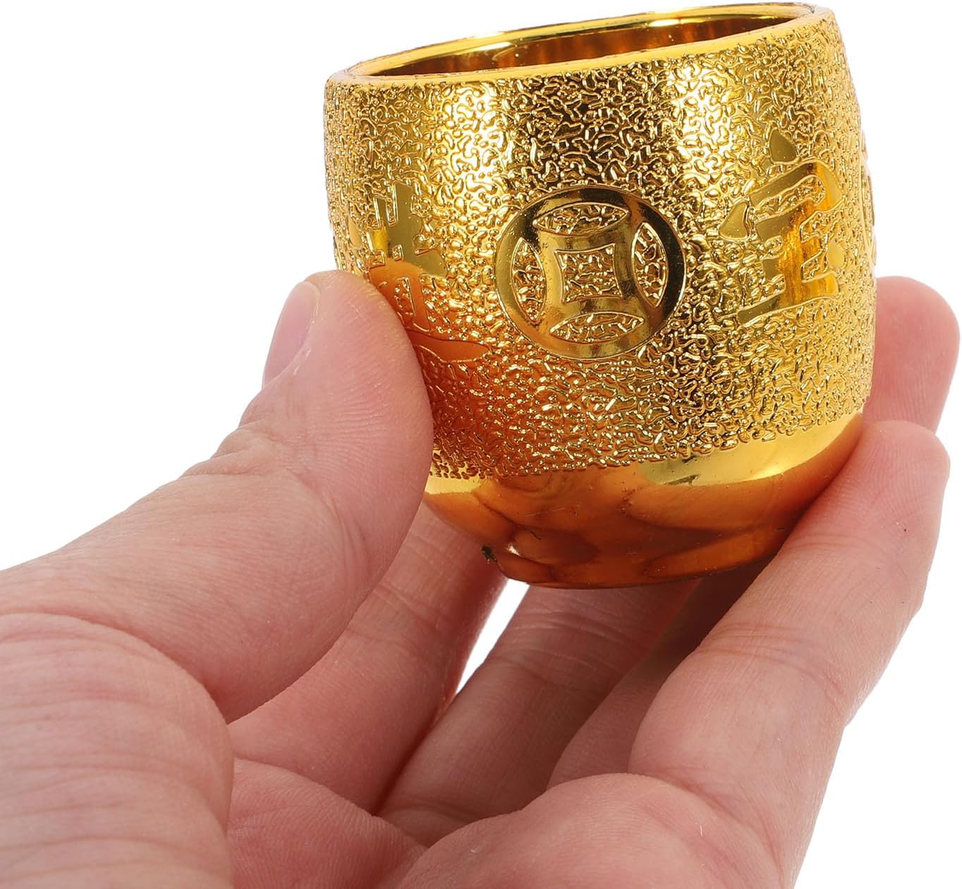LOGOFUN Buddhist Offering Cup Set Buddhist Temple Worship Wine Mug Mini Golden Water Drinkware for Buddha Worship Decoration - 3.1 * 12 * 2.3in