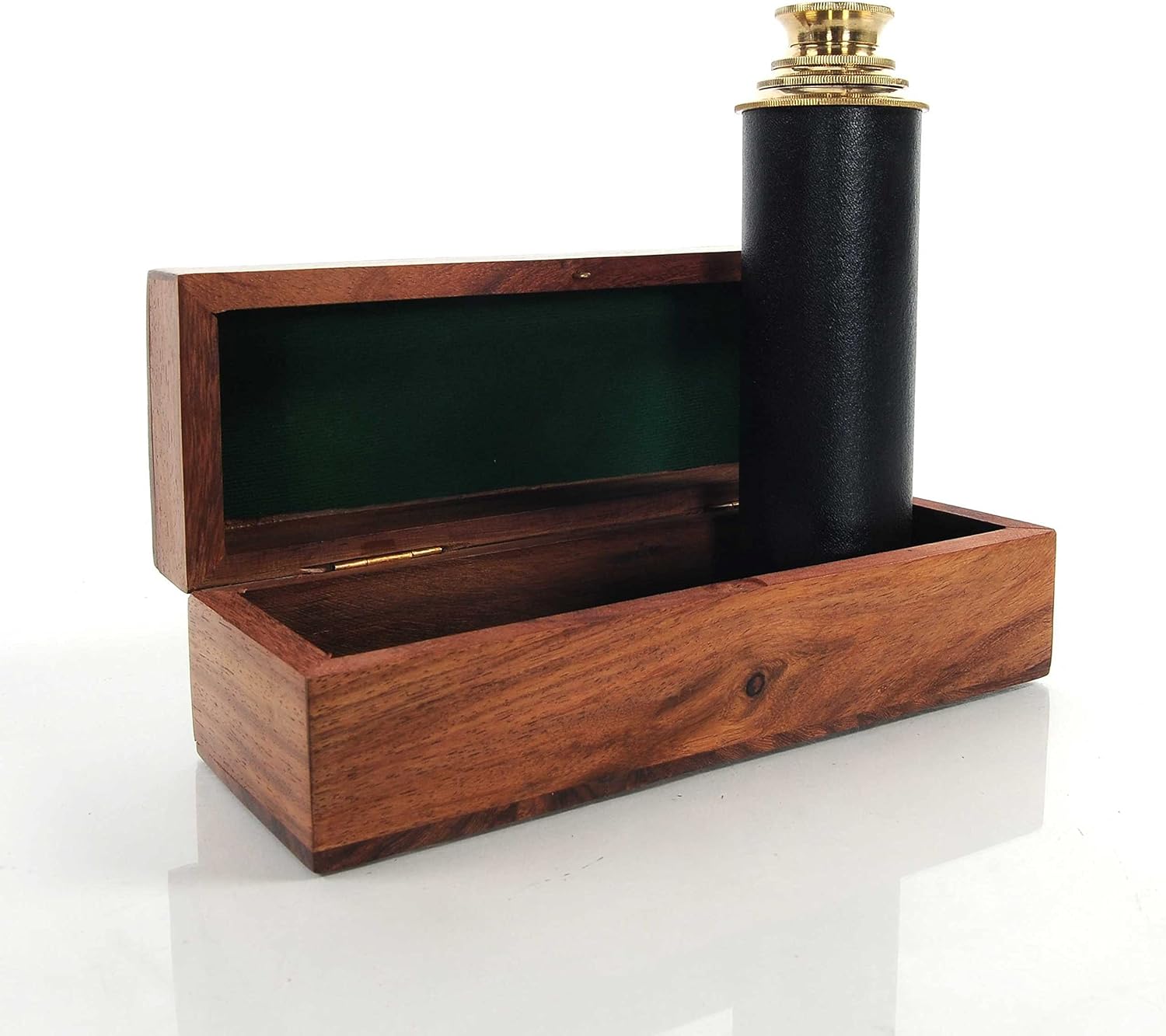 1.5" x 15" x 1.5" Handheld Telescope in Wood Box