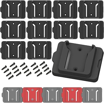 Battery Holder for Milwaukee M18 18V Battery No Battery, 10Packs Wall Mount Batteries Storage for Wall, Work Van, Shelf, Toolbox