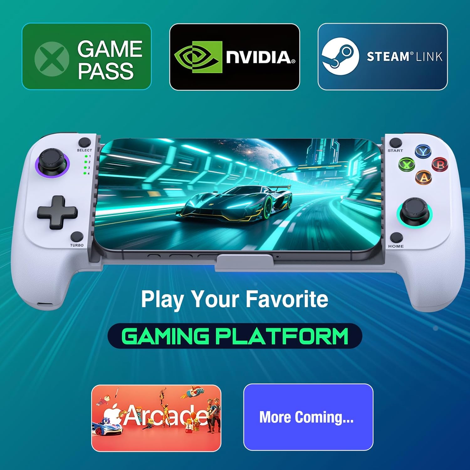 LIFUFUTEE Mobile Gaming Controller for iPhone/Android, Wireless Phone Controller with Hall Joysticks, Mobile Controller Phone Case Support for Xbox Game Pass, Steam Link & More, Off White
