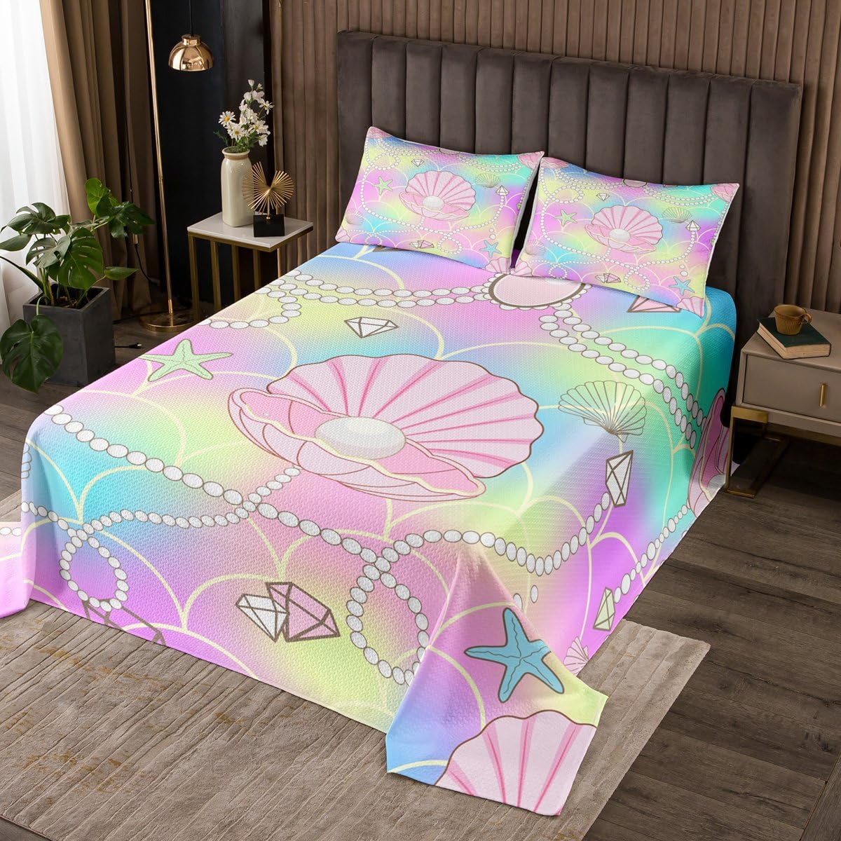 Castle Fairy Pink Leopard Bedspread Twin Size,Cheetah Fur Print Bedding Sets 2Pcs for Kids Girls Boys Room Decor,Africa Wild Animals Comforter Set Fashion Modern Quilt Coverlet,1 Pillowcase
