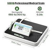 Vista 2 de Báscula médica para peso corporal, báscula de peso de 660 libras con pantalla digital fácil de leer, escala de peso corporal de alta precisión