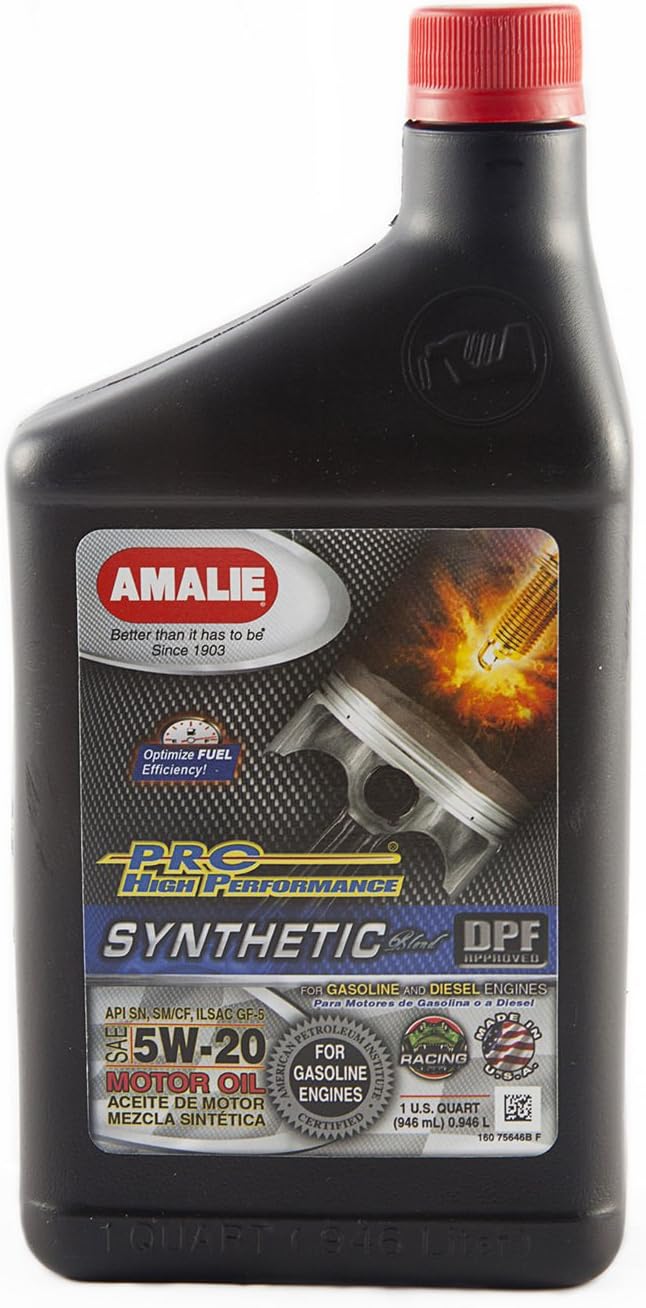Amalie (75646-56 5W-20 Pro High Performance Synthetic Blend Motor Oil - 1 Quart