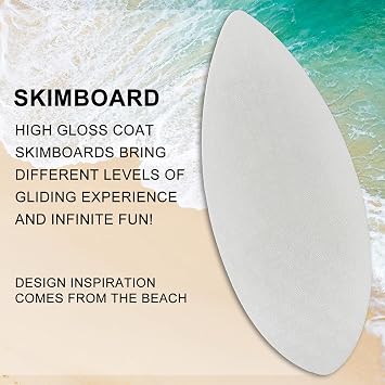 iBOARD 36 & 41 Skipper Skimboard High Gloss Coated Wooden Skim Board for Beginners, Teenagers & Adults, Includes 4-Color Traction Pad, Beach Skimboard