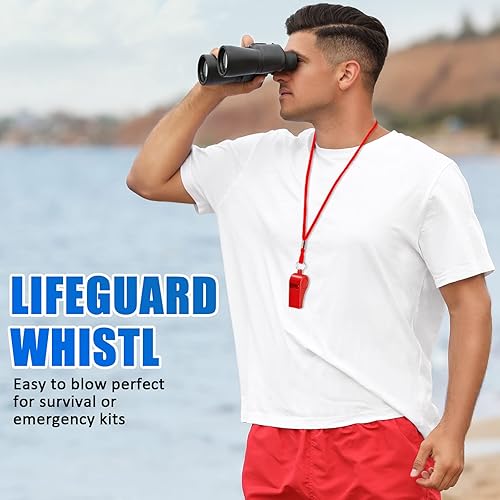 Miniatura 5 de Flutesan 48 silbatos a granel con cordón deportivo fuerte sonido nítido silbatos para entrenador árbitros entrenamiento emergencia