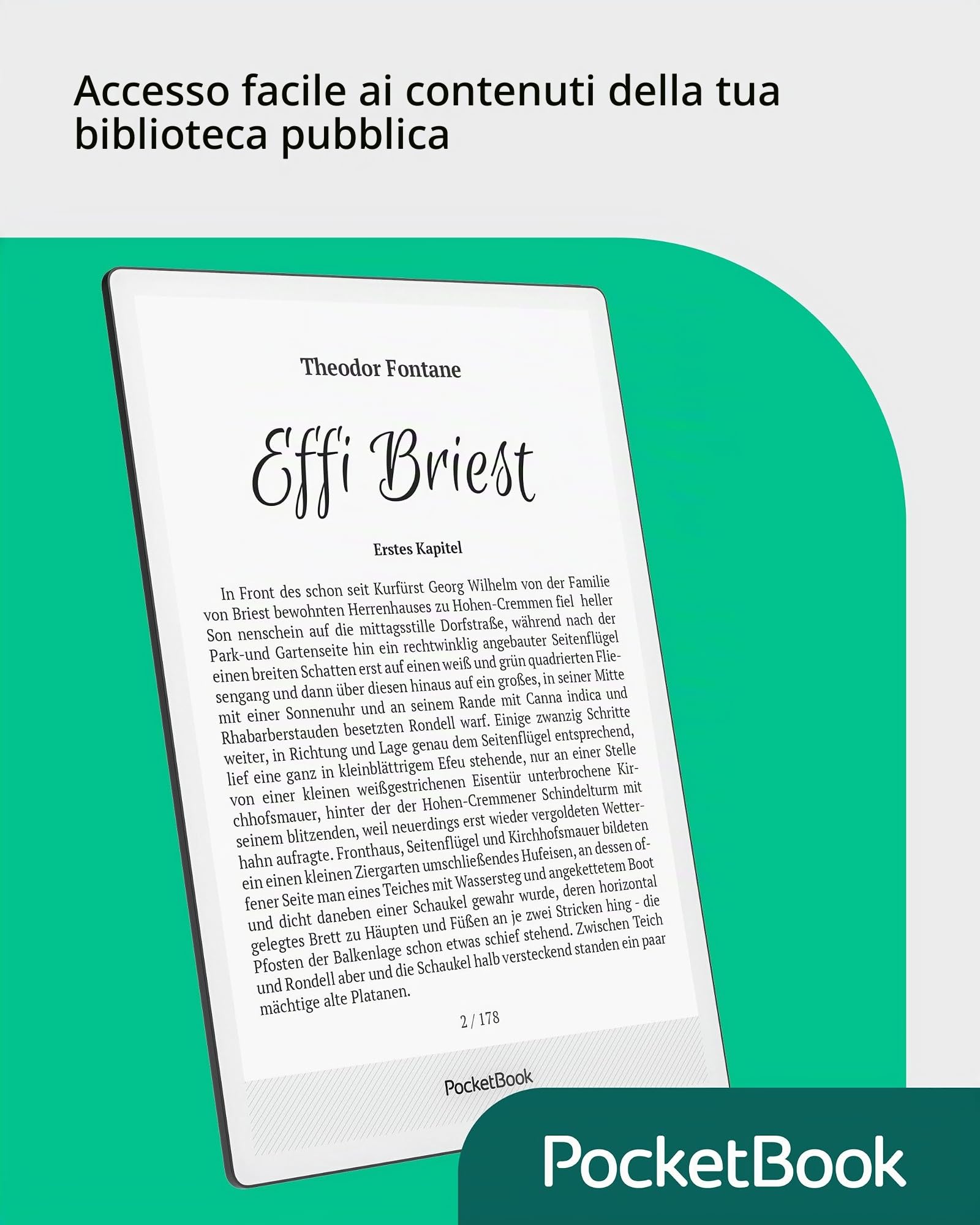 Pocketbook InkPad One E‑Reader 10.3'' E‑Ink Mobius Display 32GB, Supporto Stylus, Bluetooth, SMARTlight, Nero Opaco - Versione DE/AT/CH