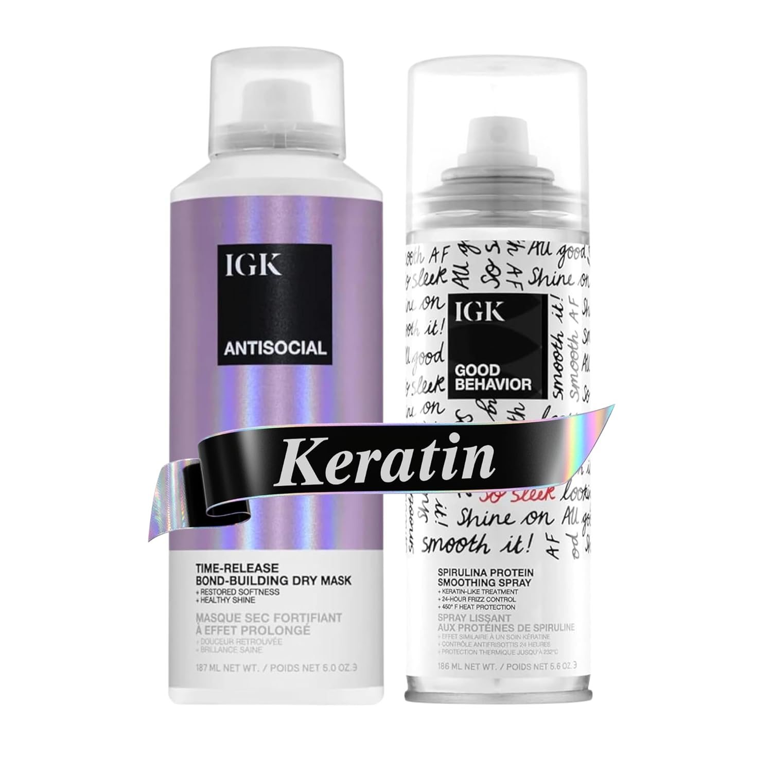 Amazon.com: IGK ANTISOCIAL Mask + GOOD BEHAVIOR Hair Treatment Set ...