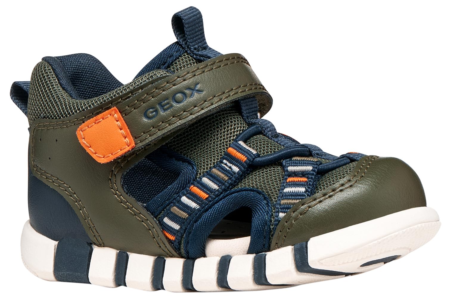 Geox Baby Boys' B Iupidoo Boy Sandal, DK Green/Orange, 18 EU
