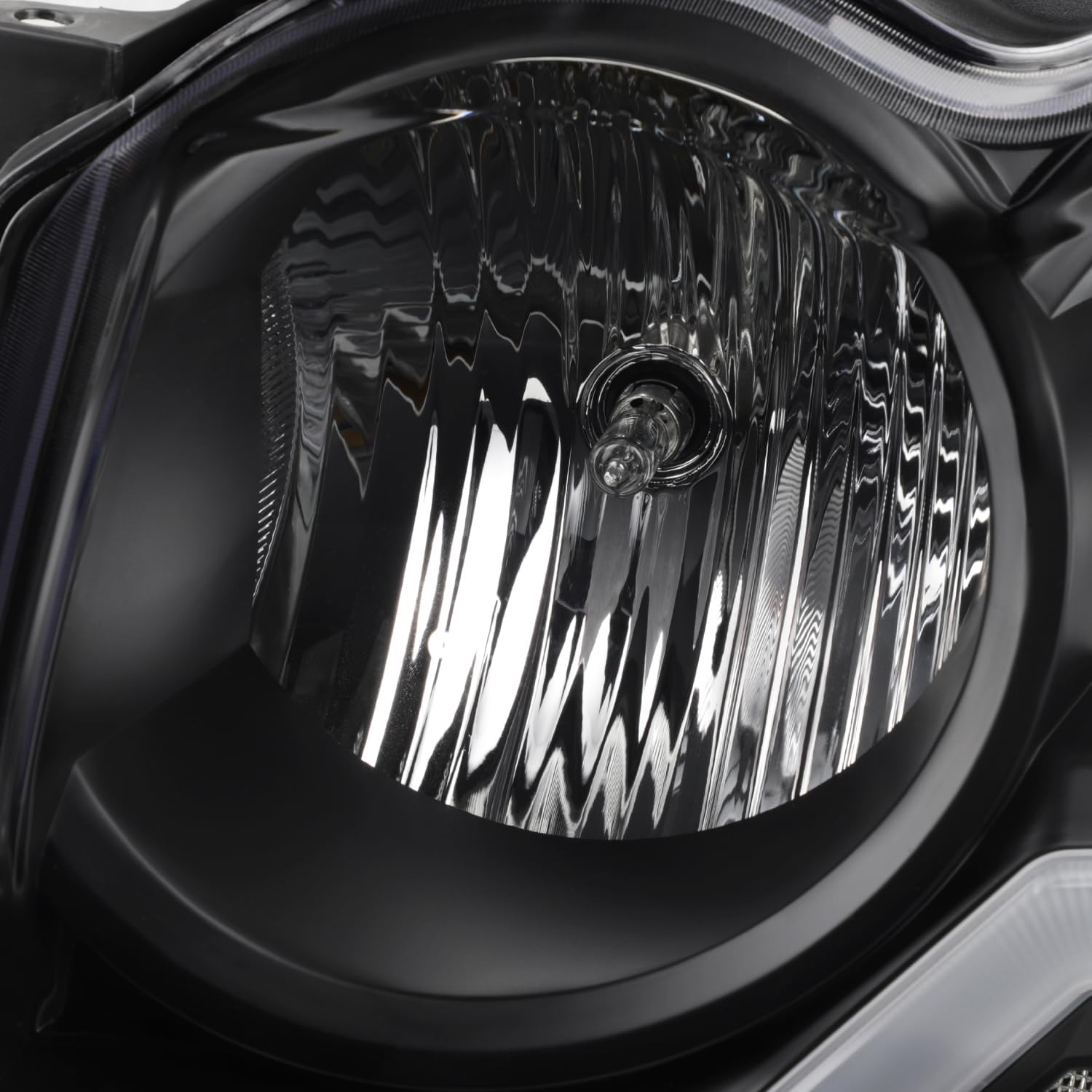 AKKON - Fit 2005 2006 2007 Jeep Grand Cherokee Halogen Type Headlights LED Tube DRL Black Housing Driver Passenger Replacement