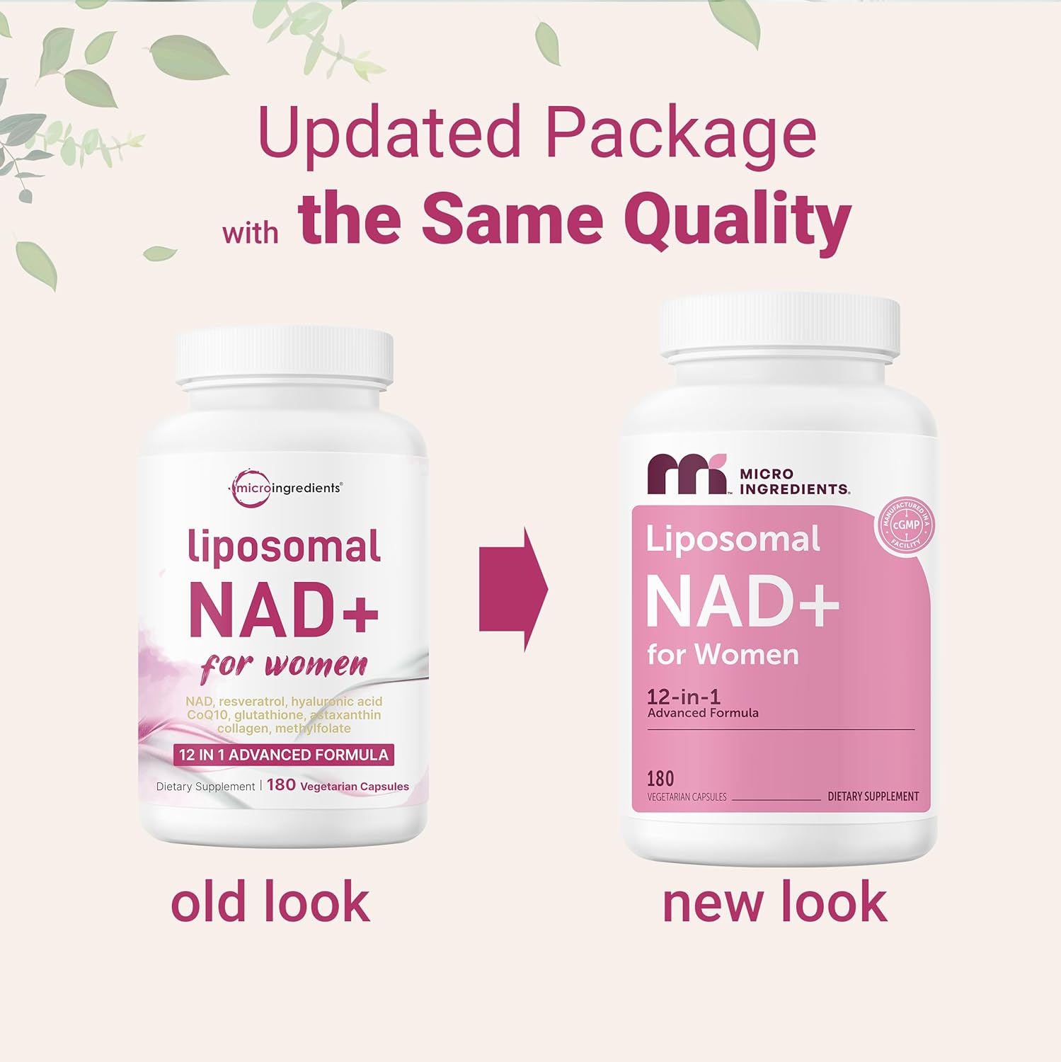 Liposomal NAD+ for Women Complex, 180 Veggie Capsules | 12-in-1 Advanced NAD Formula with Resveratrol, Hyaluronic Acid, Glutathione, & Collagen | NMN Pathway Supplement - Image 3