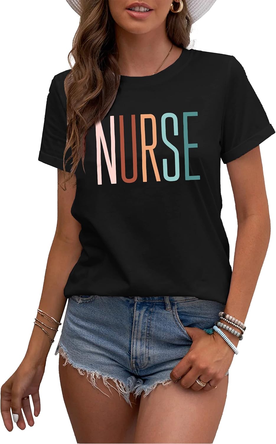 MAIHUN Women Nurse Life Shirt Nurse Letter Print Tee Tops Nurse Day Gifts Shirts Inspirational Short Sleeve - Image 3
