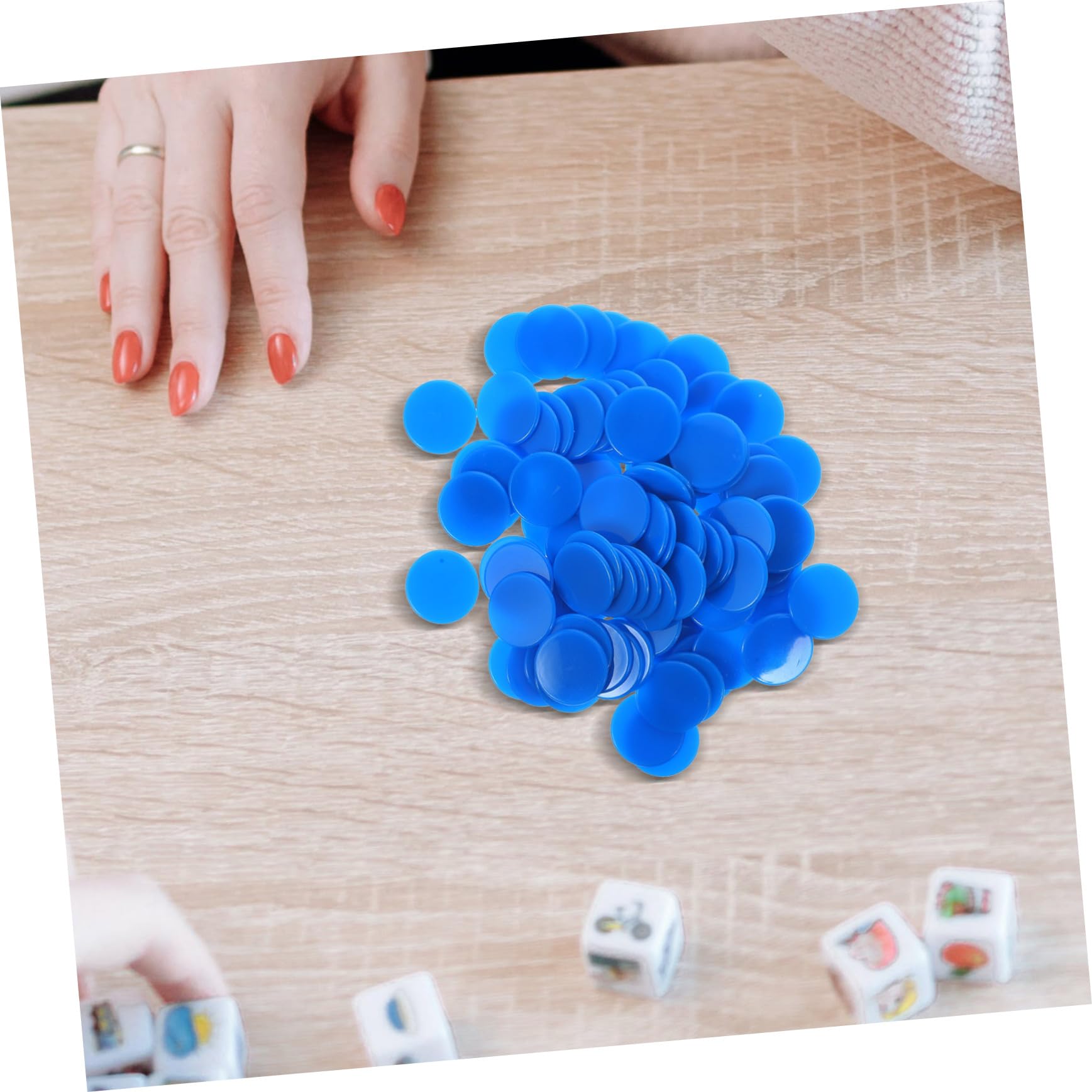 CIYODO 3sets Bingo Poker Chips 100 Plastic Bingo Chips Markers Multi-Color for Entertainment Educational Activities 100pcs*3