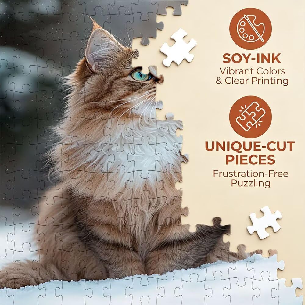 Puzzle 5000 Pezzi, Gatto Neve 3D Puzzle per Adulti Impegnativo, Educa Puzzles Artistico, Divertente E Stimolante Puzzles Decorativo per La Famiglia, Regalo e Decorazione Pareti DX0YL6-983