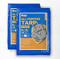 Vista 80 de GUARD SHIELD Lona plateada impermeable de 10 x 12 pies, cubierta de lona de polietileno multiusos de servicio medio, 7 mil