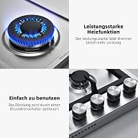 GASLAND GH60SF Beépíthető Gázfőzőlap - Rozsdamentes Acél, 4 Égőfejes, 8000W, Lángkioltás Védelemmel, PB/Földgáz Kompatibilis 5