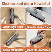 Vista 5 de Eazer Grout Brush with Long Handle, 180°Rotation Tile Grout Cleaning Brush, V-Shape Shower Scrubber Cleaner, Stiff Bristle for Cleaning Bathroom