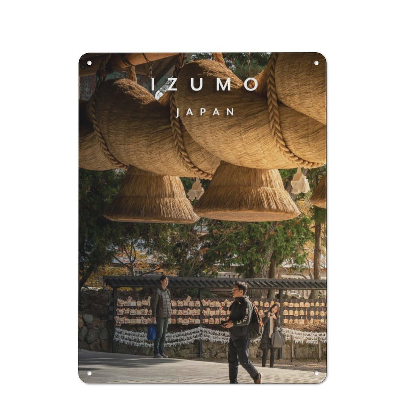 Junmoney Izumo Taisha Modern Retro Metal Wall Art Sign 40X30cm, Studio Wall Art For Modern Home, Workshop, Office Or Cafe