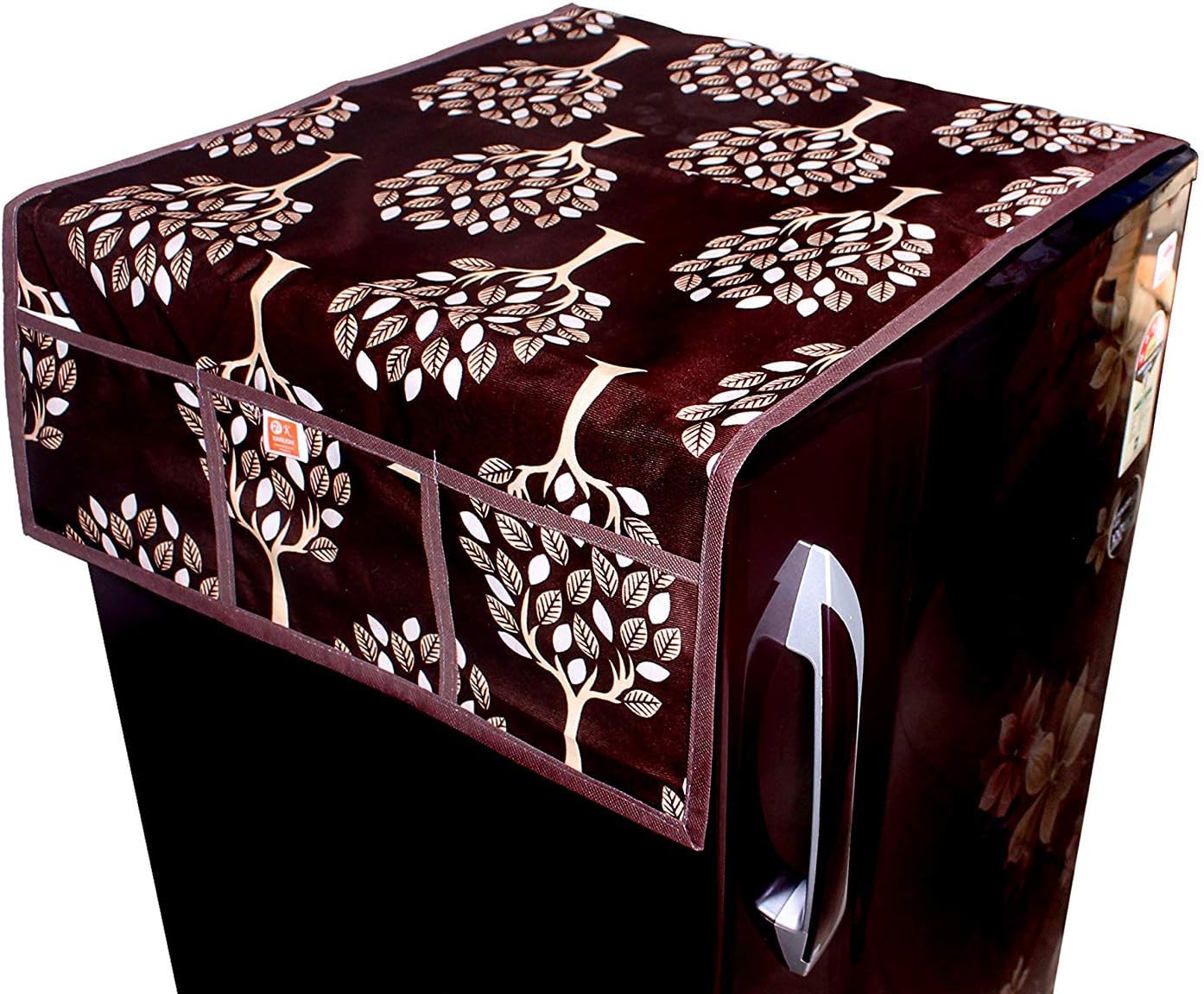 KANUSHI Industries® Designer Fridge Top Cover (Brown)(FT-TR-MAR-01)
