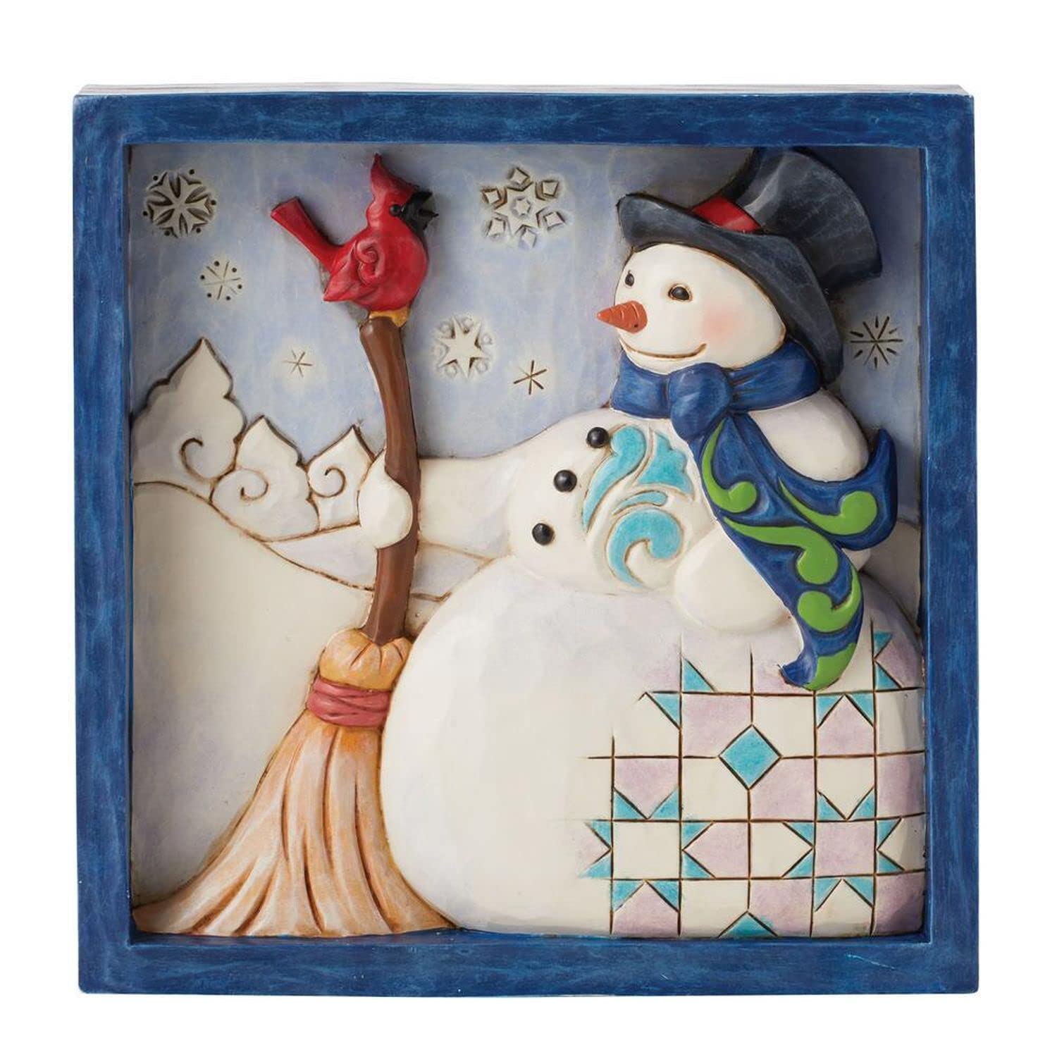 Plaque bonhomme de neige Heartwood Creek de Jim Shore une œuvre d'art en résine