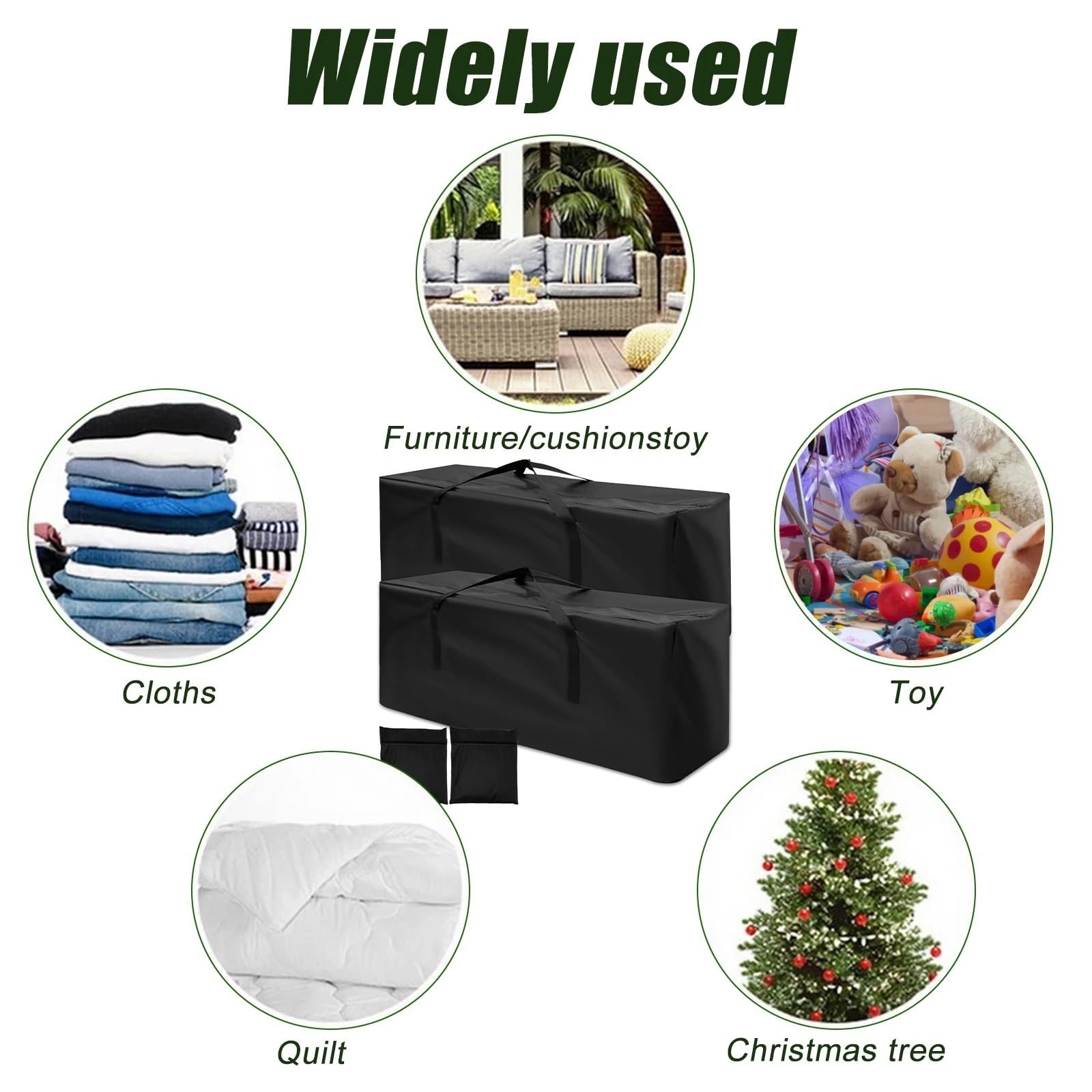 2 pezzi borsa portaoggetti for mobili impermeabile in tessuto Oxford borse for da esterno a prova di strappo for cuscino giardino Per Cuscini(173x76x51cm)
