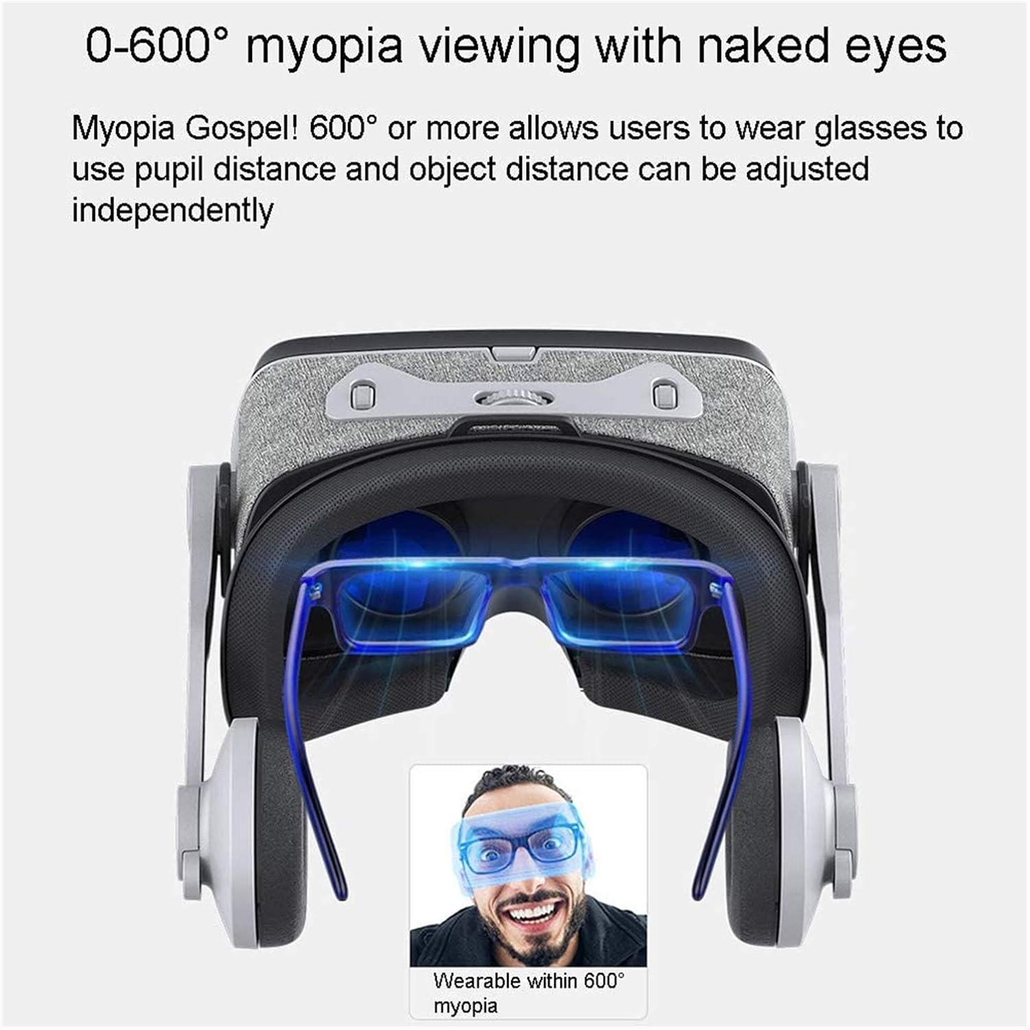 VR Het Virtual Reality Het for Movies and Games VR Glasses Goggles Compatible with iOS Android Phone Adjustable Pupil Object Distance Lightweight