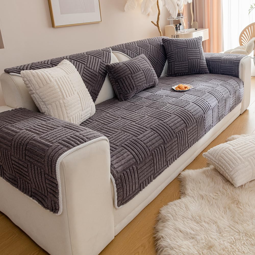BOLUXIU Anti Slip Sofa Cover, L Shape Sofa Cushion, Stain-Resistant Couch Protector, Cat & Dog Scratch Guard