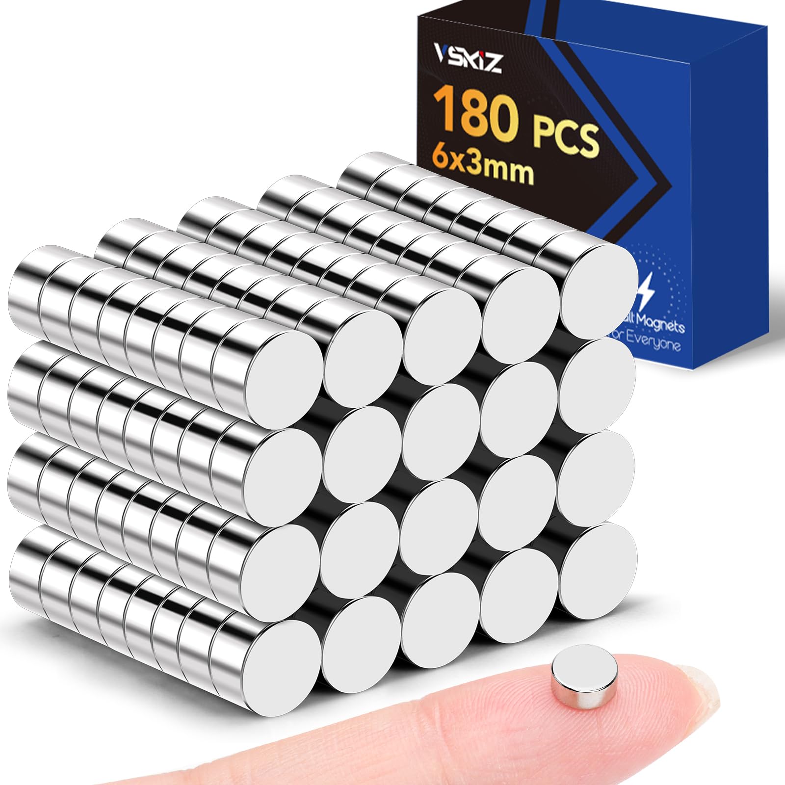 180PCS Small Round Magnets for Refrigerator, 6X3mm Multi-use Circle Button Tiny Rare Earth Magnet,Mini Neodymium Magnets for Whiteboard, Classroom, Office,Fridge