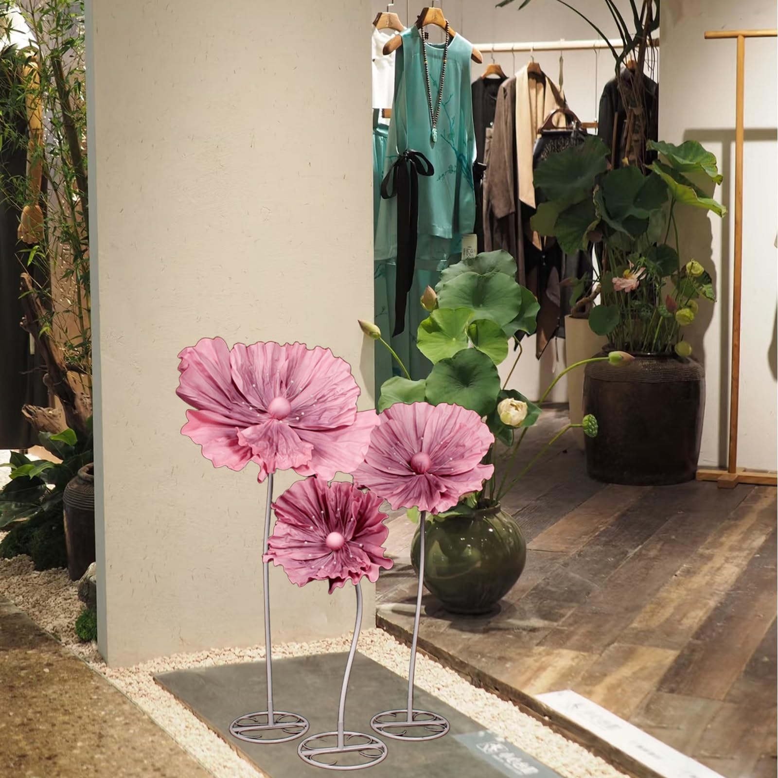 Giants - Flores artificiales para decoración, flores de EVA, tallo de PVC flexible, base de hierro forjado, flor artificial para boda, recepción, cumpleaños, Pascua, fiesta, día de la madre