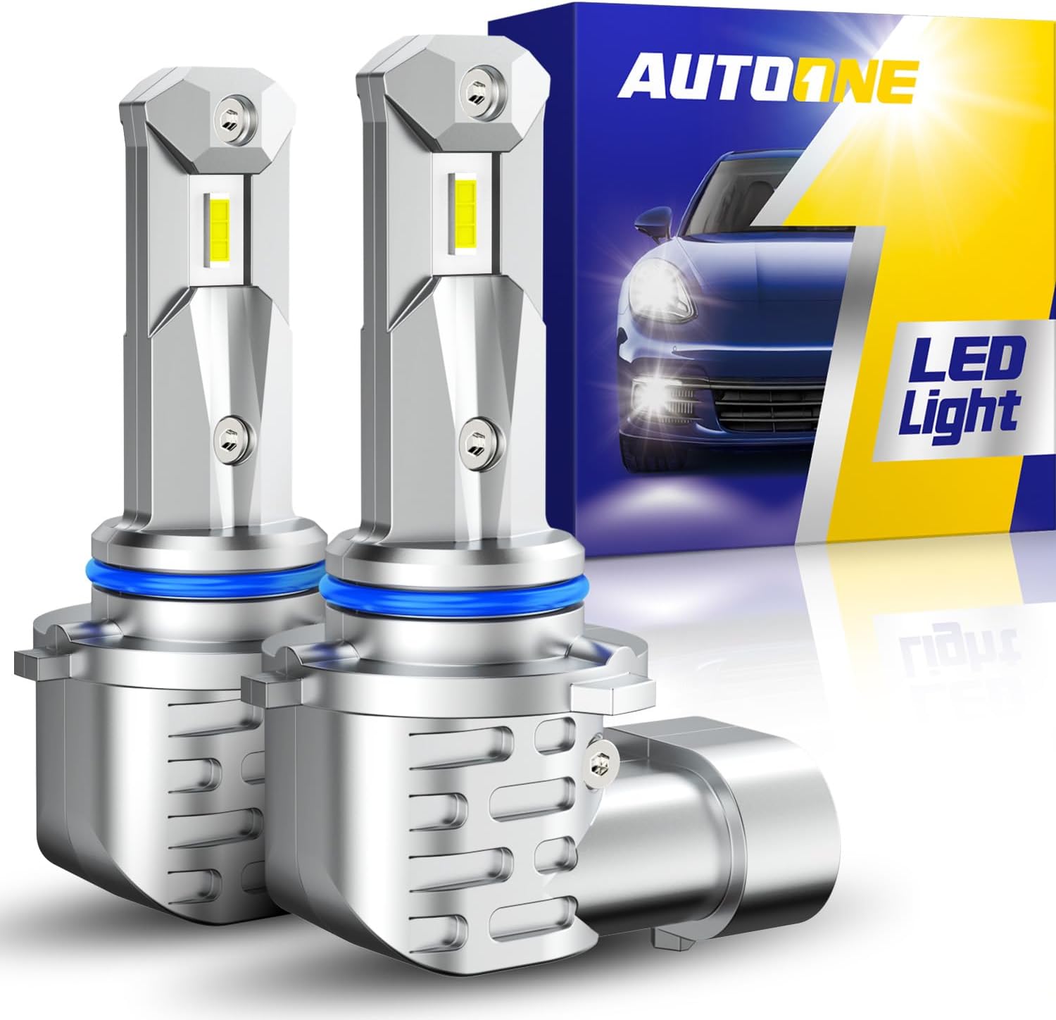 AUTOONE HB3 LED Fog Bulbs, 16000 Lumens 9005 Light Replacement 6000K White Non-polarity Plug and Play - Pack of 2