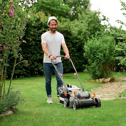 WORX WG743E Cordless Lawnmower 40 V - Professional Lawnmower with Mulching Function & PowerShare Battery - Lawn Mowing without Cable - Ideal for Gardens up to 500 m² - 2