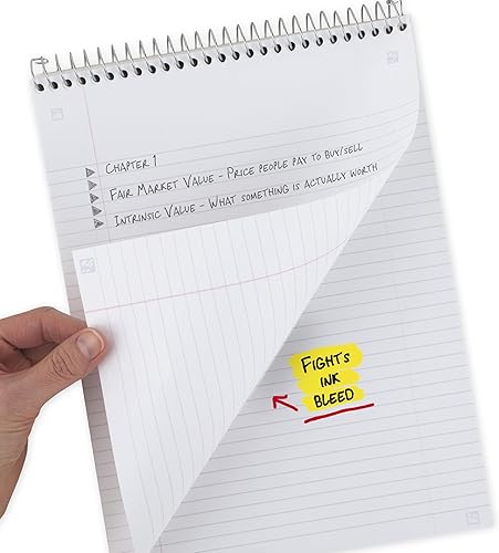 Miniatura 4 de Five Star Cuaderno de espiral superior + aplicación de estudio, 1 materia, bloc de notas con rayas universitarias, 8-12 x 11 pulgadas, 100 hojas,