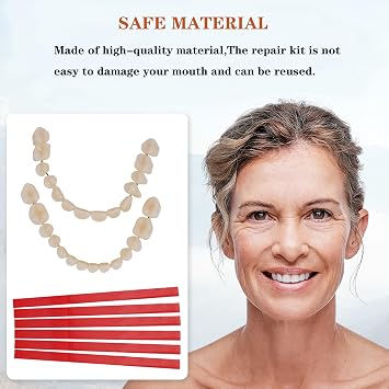 DIY Denture kit Convenient and Easy DIY dentures kit at Home Complete Make Your own dentures Kits for top and Bottom of Temporary Repair Missing Teeth Flesh Colored