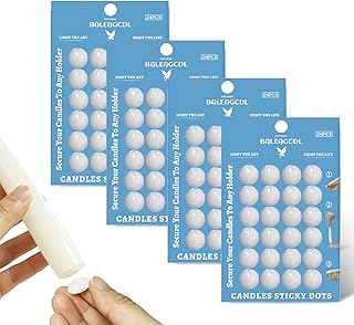 Taper Candles Sticky Dots - White Candle Wax Dots -Taper Candle Waxde Adhesive - Secure Your Candles to Any Holder (96Pack)