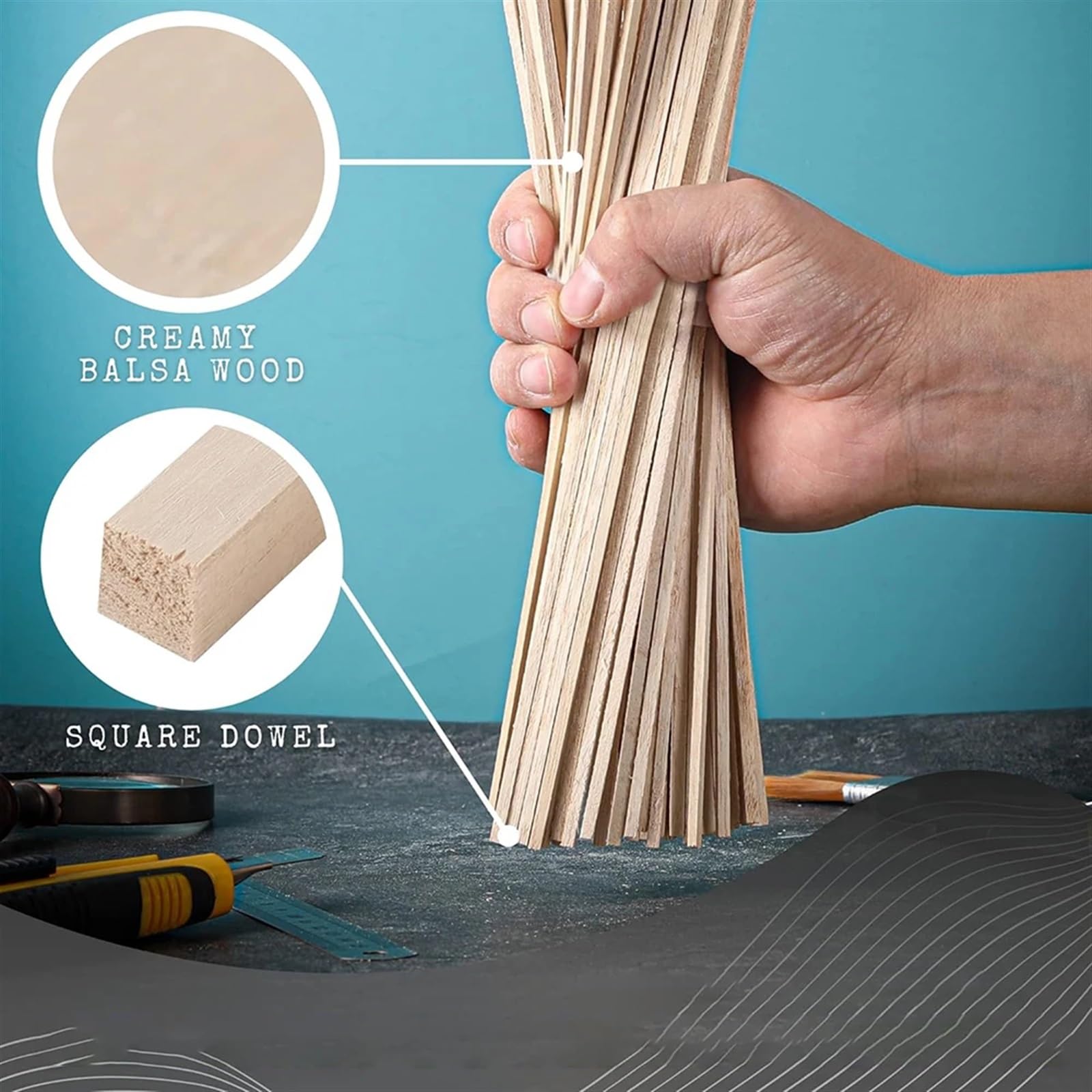 Bâtonnets En Bois Pour Loisirs Créatifs 1000 pièces 10CM * 3.0MM * 3.0MM bâton de bois de balsa bricolage modèle jouet fabrication artisanat en bois fait à la main