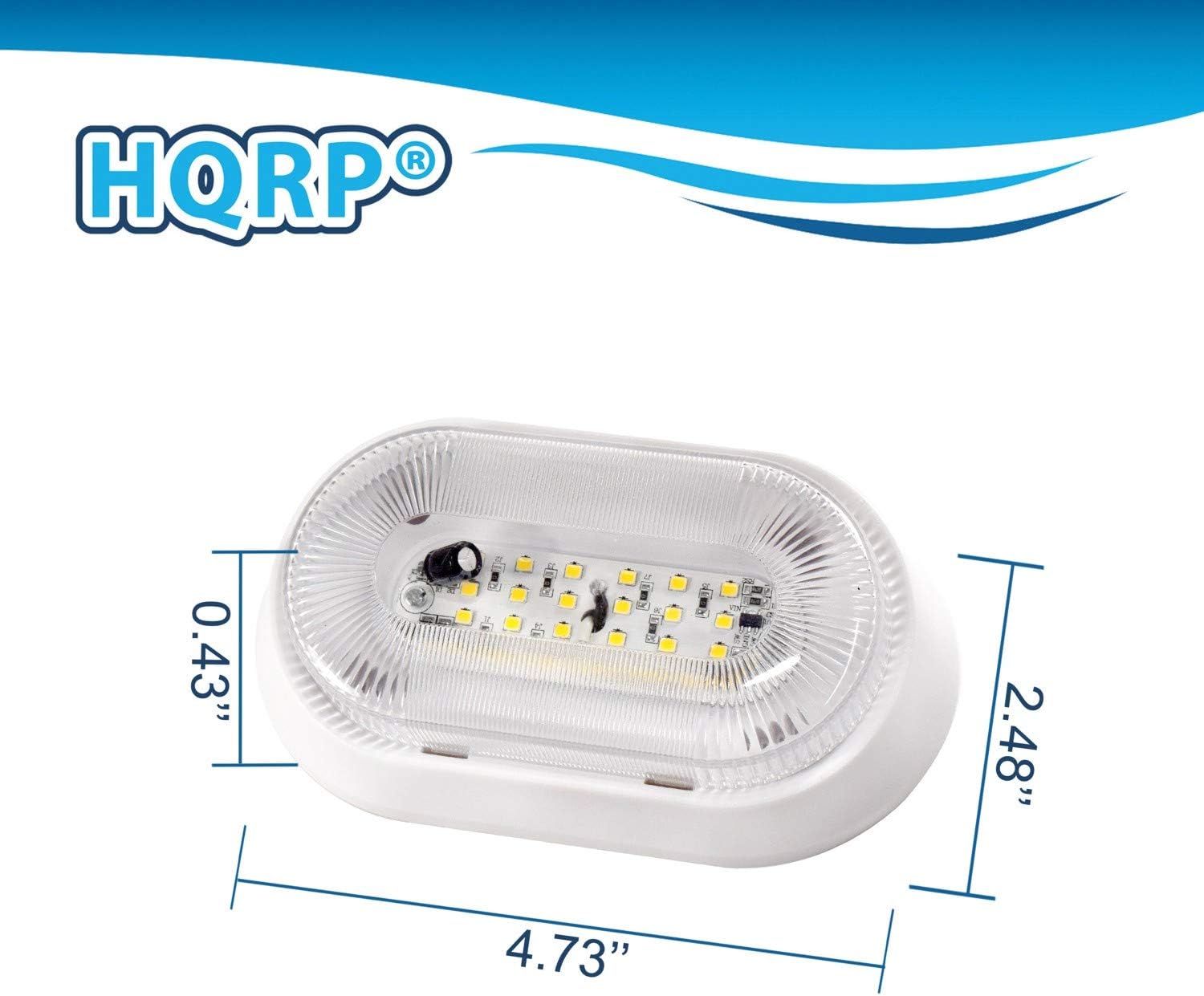 HQRP 5-Pack RV LED Porch 12V Lumen Exterior Outdoor Utility Lights Replacement Trailer Camper Motorhome Lighting Fixtures