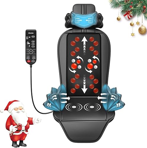 Cojín de masaje Shiatsu con calor,Masajeador de amasado con vibración,Masajeador de asiento para oficina