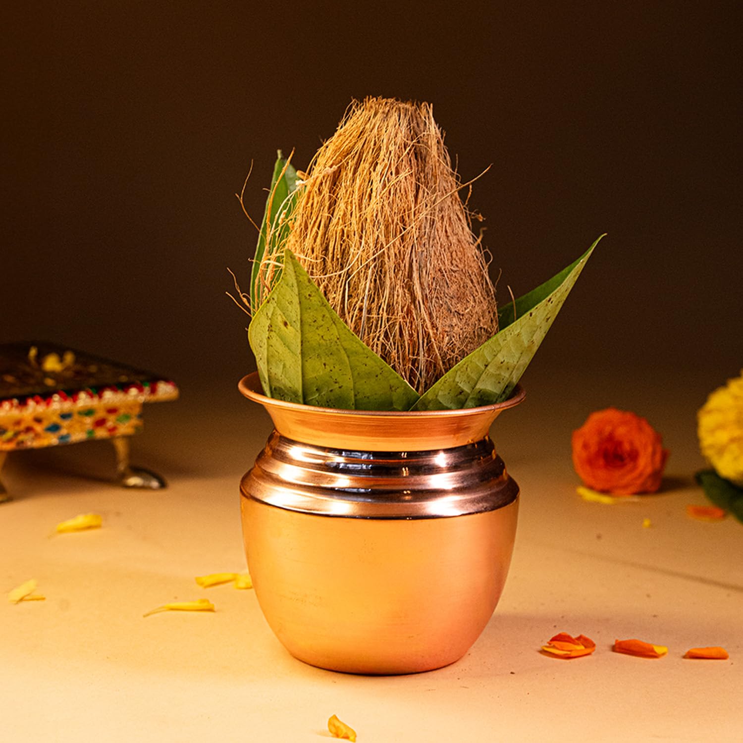 TrustBasket Copper Kalash for Pooja | 100% Pure Tamba Lota for Puja | Elegant Copper Lota for Pooja Small Size | Long-Lasting Kalash for Pooja Big Size | Traditional Copper Lota for Puja 1