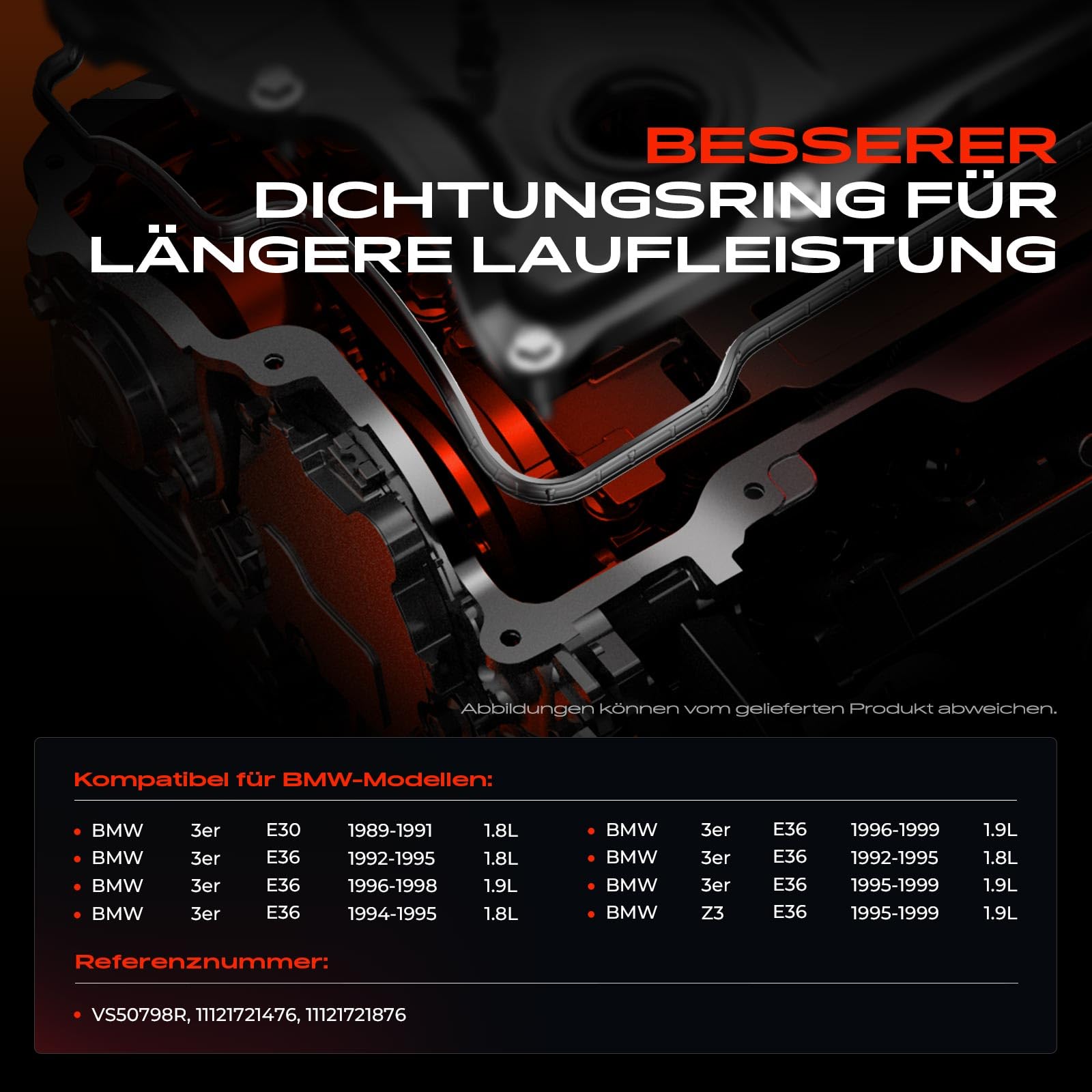 Frankberg Dichtungssatz Zylinderkopfhaube Kompatibel mit 3er E30 3er Compact E36 3er Coupe E36 Z3 Roadster E36 Replace# 11121721476