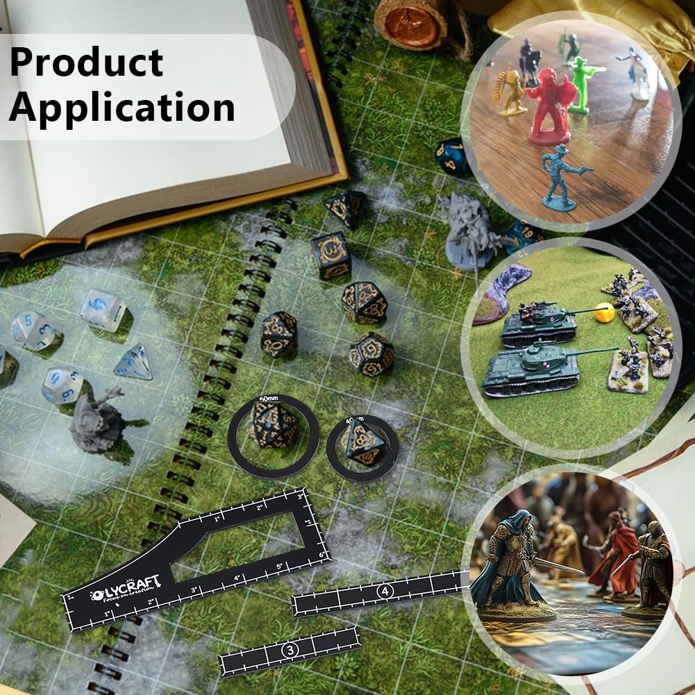 OLYCRAFT 2 set (24pz) Marcatori di Punti Obiettivo Righello Acrilico Set di Marcatori Rotondi per Obiettivi Righello di misurazione per giochi di guerra per Giochi Da Tavolo Wargames - 24 dimensioni