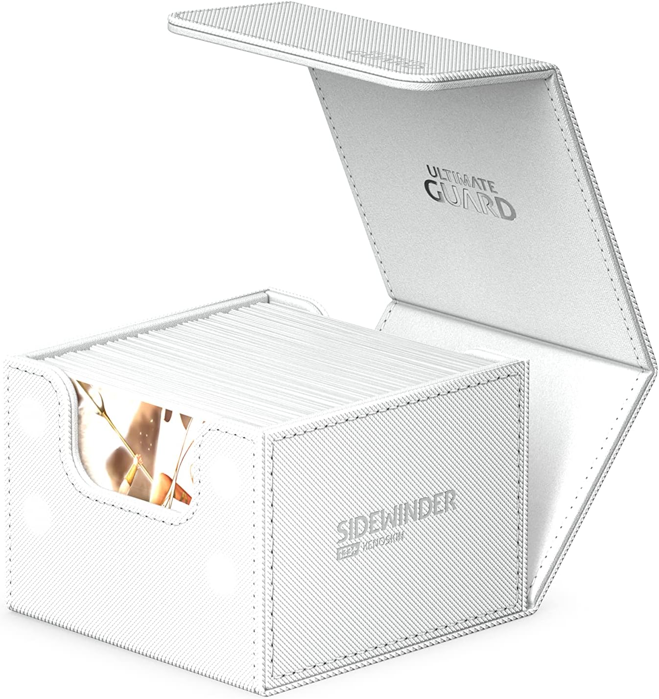Ultimate Guard Sidewinder 133+, Deck Box for 133 Double-Sleeved TCG Cards, White, Magnetic Closure & Microfiber Inner Lining for Secure Storage