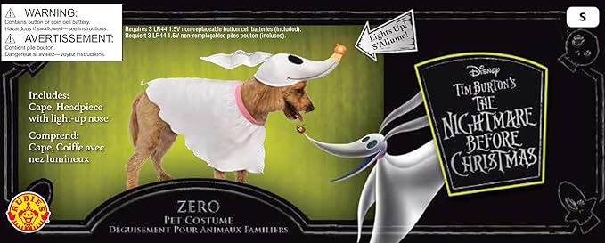 Disfraz Zero de Pesadilla Antes de Navidad para Perros, Talla XL miniatura 6